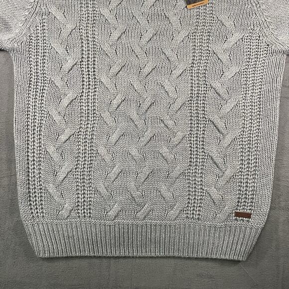 PG Field Sweater Gray Mens XL Knit Cable Crewneck Cotton Outdoor Casual - Picture 2 of 9